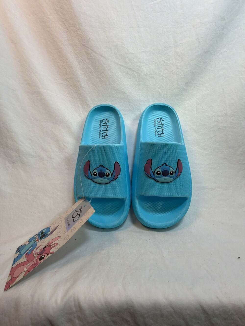 Disney Stitch Blue Slide Sandals Size 2